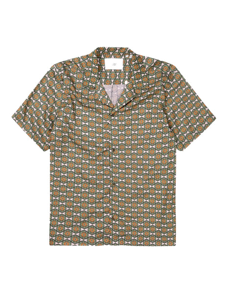 Ornament Aop Tencel Ss Shirt Vineyard Green Light Pink