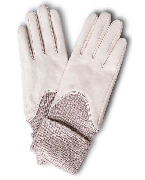 Gold Melange Leather Gloves