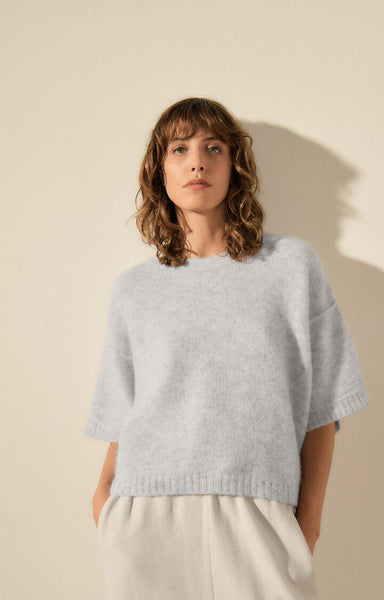 East Short Sleeve Jumper - Cloud Melange