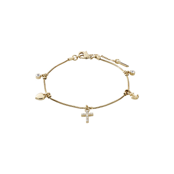 Anet Gold Plated Crystal Charm Bracelet