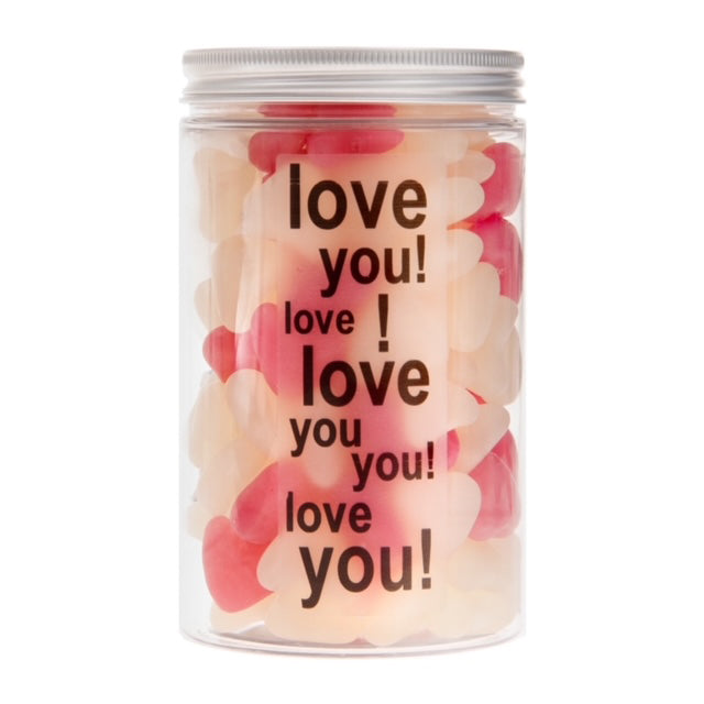 Jar Of Pink & White Jelly Bean Hearts