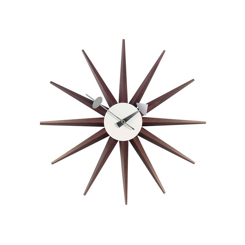 Vitra Nogal Reloj Sunburst Clock 