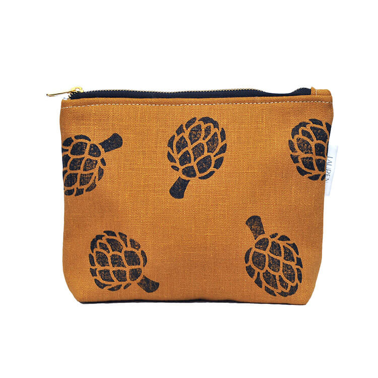 Linen Wash Bag - Mustard Artichoke