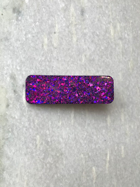 Pink And Purple Glitter Confetti Solid Hair Slide