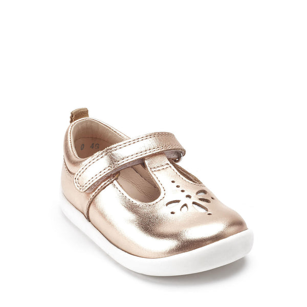 StartRite Puzzle Leather T-bar Shoes (rose Gold)