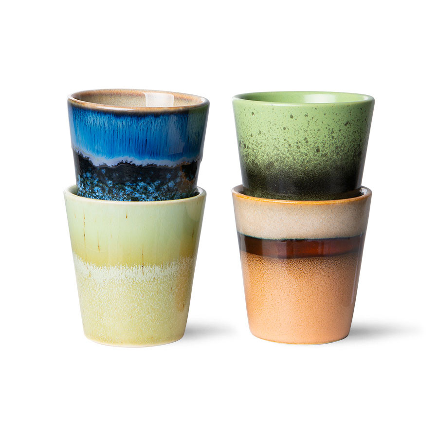 HK Living 70s Ceramics: Ristretto Mugs Calypso Set/4