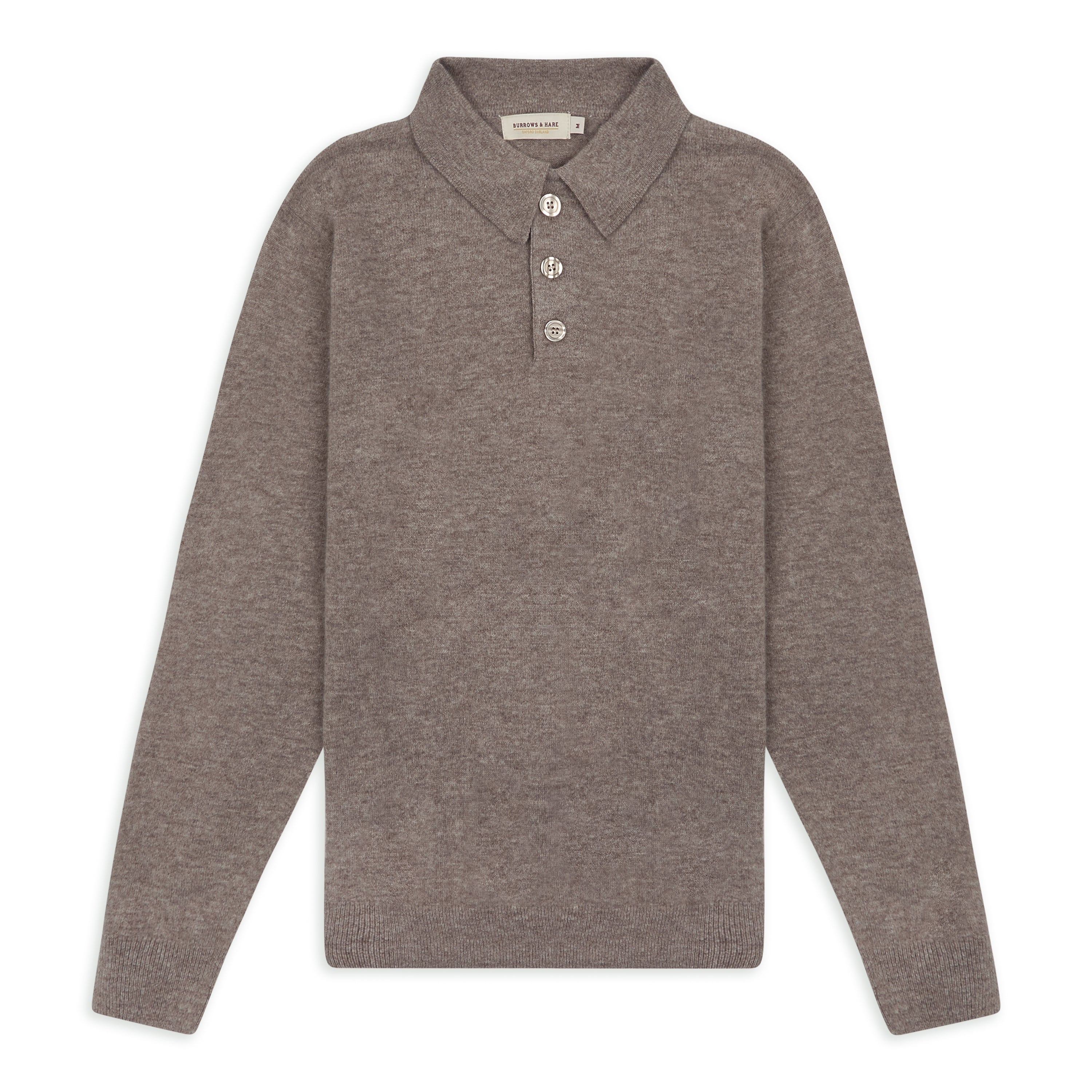 Burrows & Hare  Knitted Polo Brown