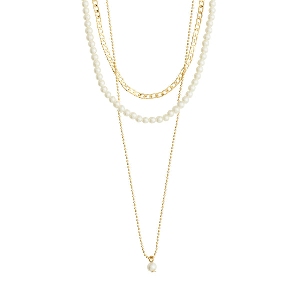 Baker Gold Plated 3 in 1 Pearl Necklace IV7095