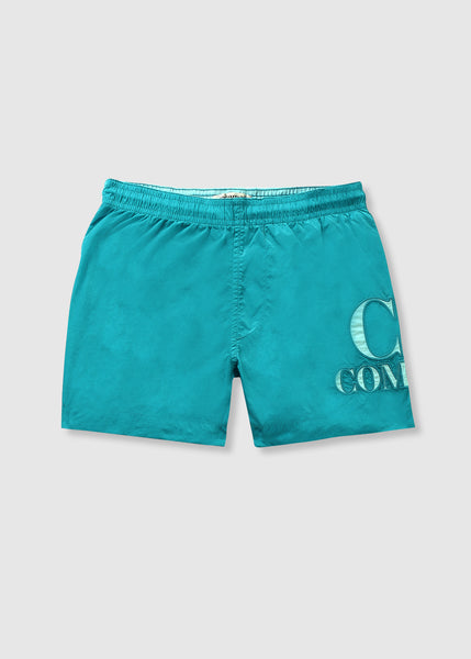 C.p. Company Kids Chrome-r Swimshorts In Tile Blue