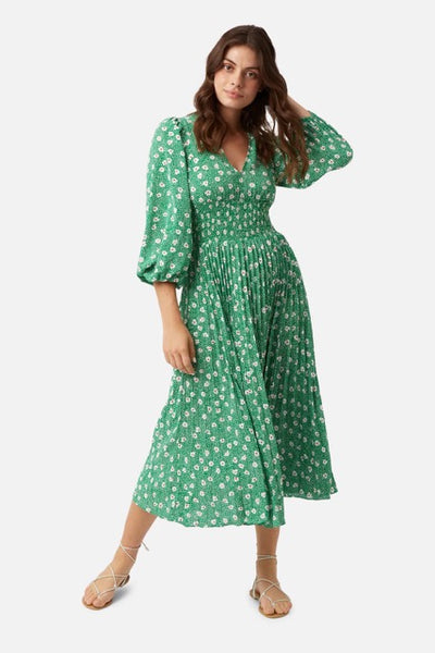 Aurora Green Print Dress