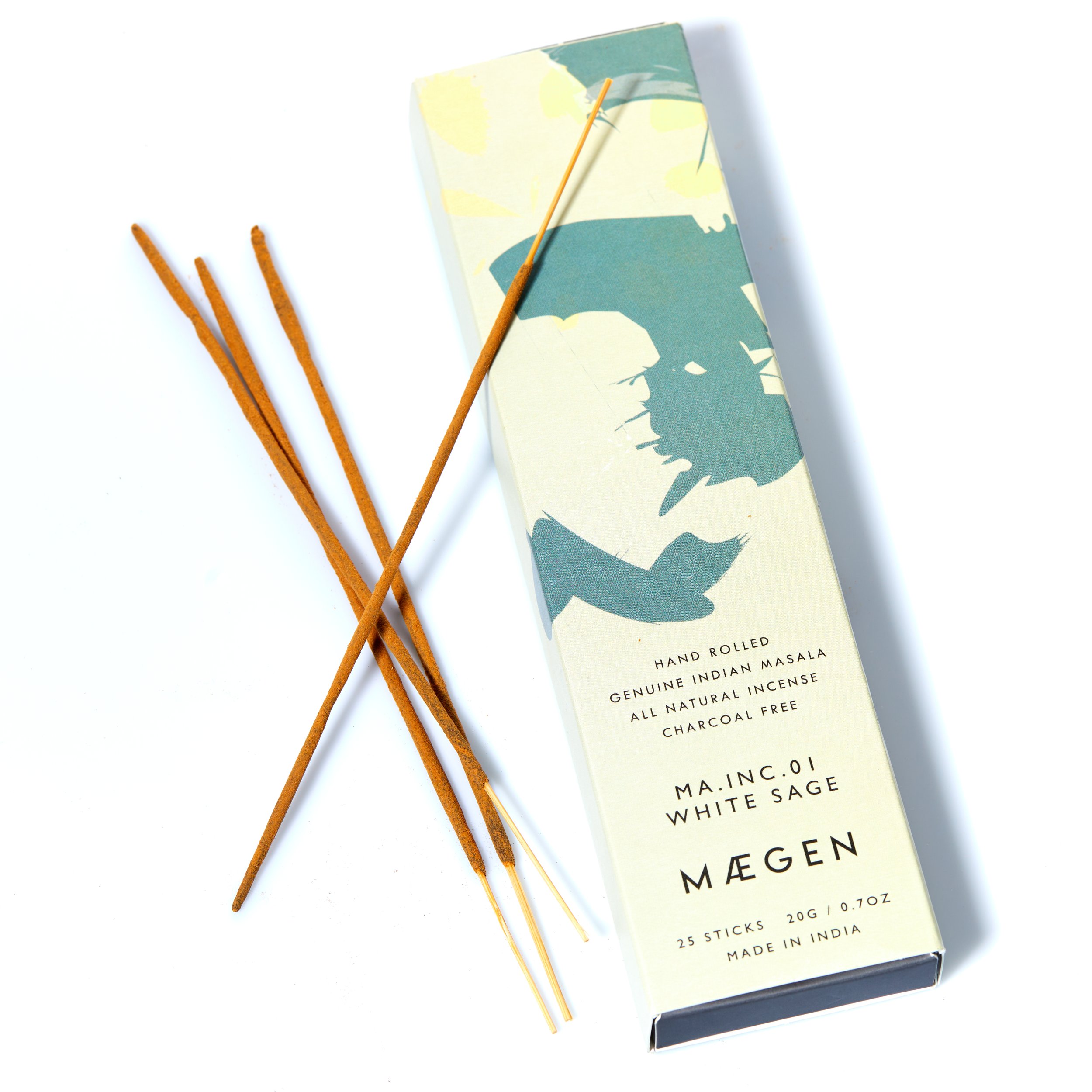 Maegen White Sage Box of 25 Incense Agarbathi Sticks