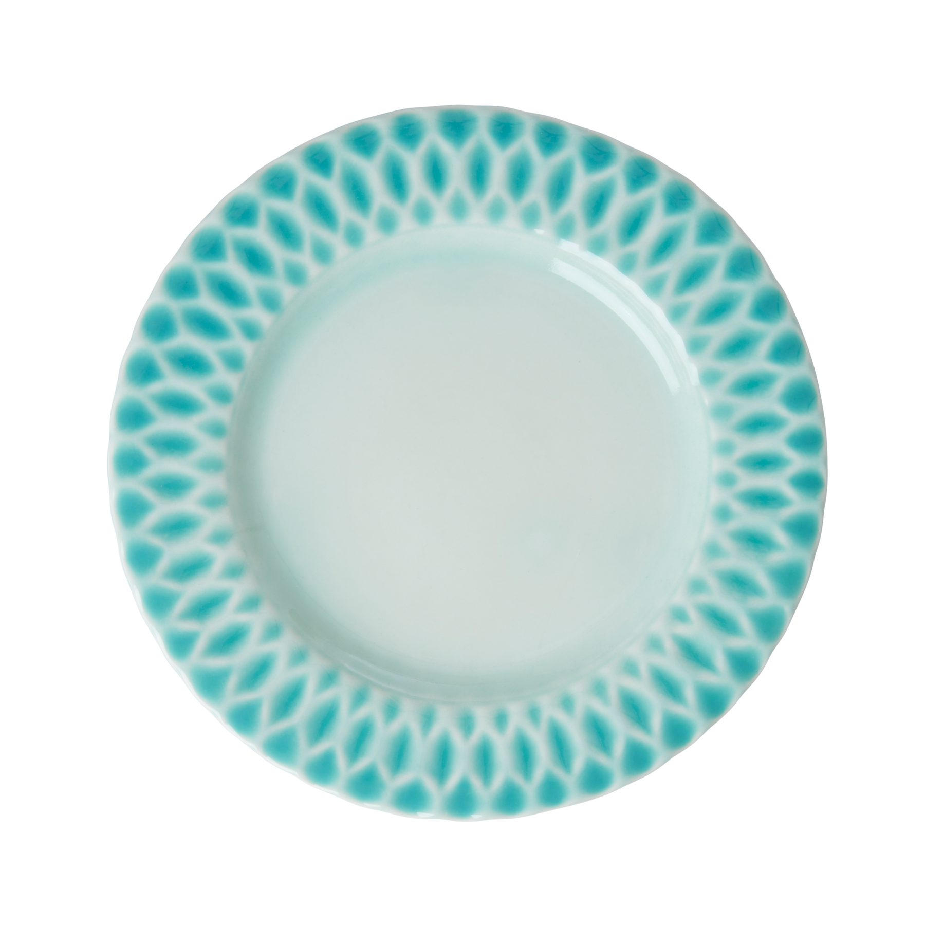 Rice by Rice Set of 2 Aqua Ceramic Lunch Plates