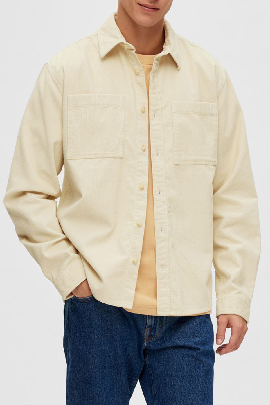 Oatmeal Loose Finn Cord Overshirt