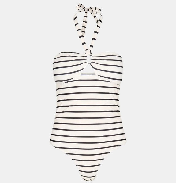 SOFIE SCHNOOR Striped Halter-neck Swimsuit