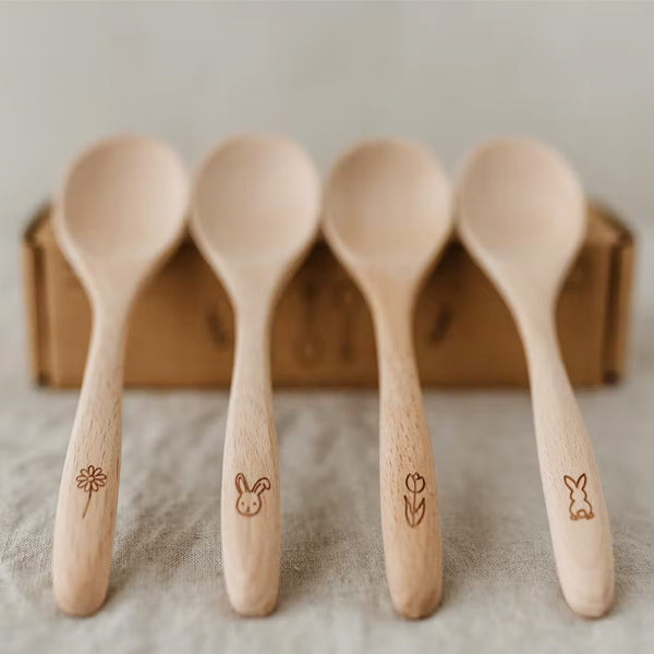 TUSKcollection Wooden Spoons Set Of 4 Easter Designs