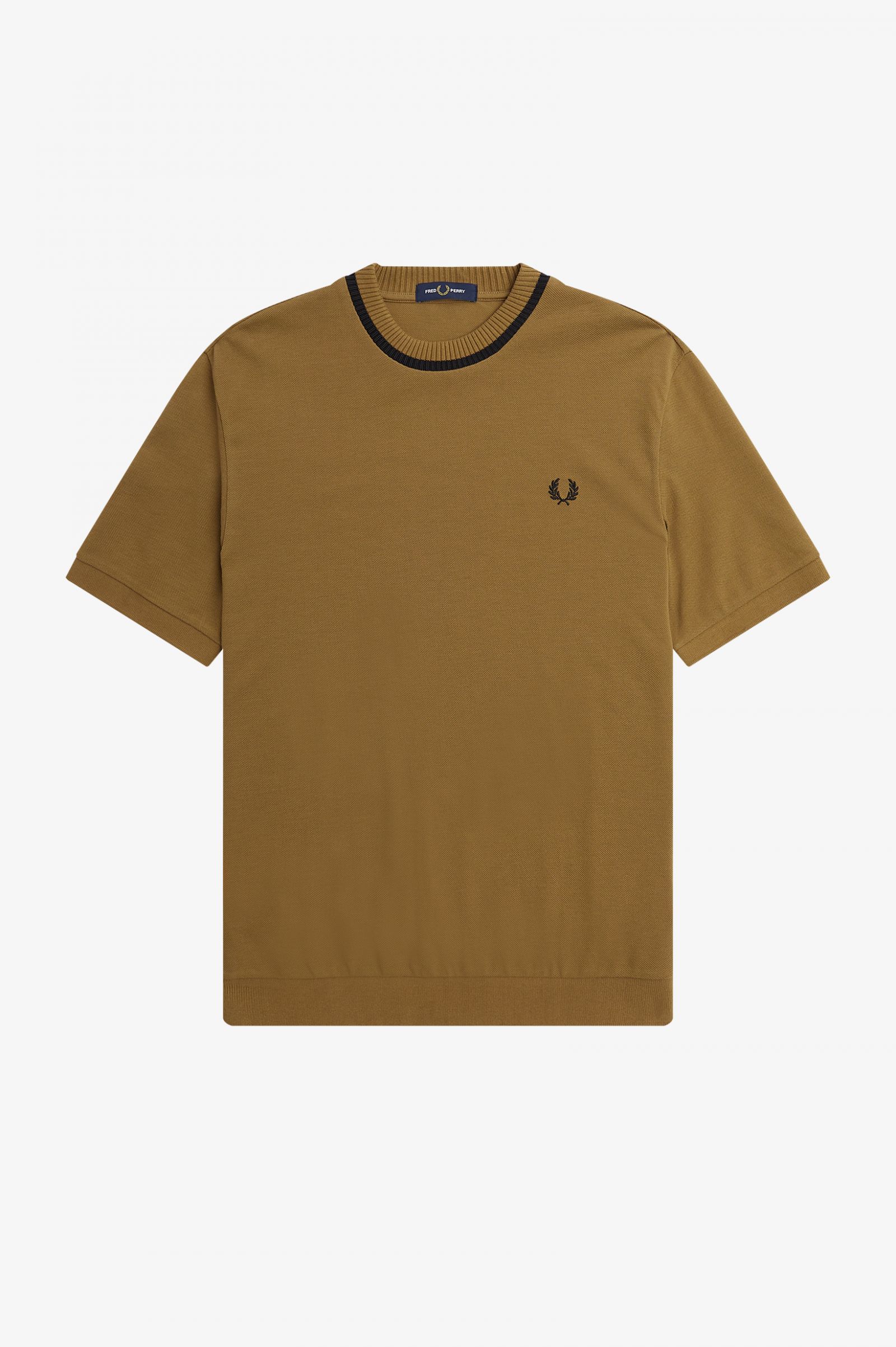 Crew Neck Pique T-Shirt - Shaded Stone