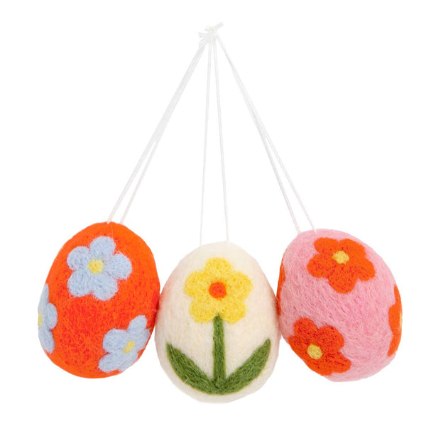 Talking Tables - Felt Egg Easter Decorations - 3 Pack