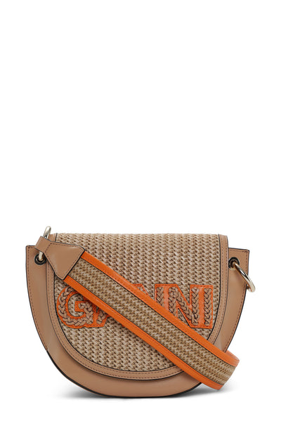 Banner Saddle Raffia Bag