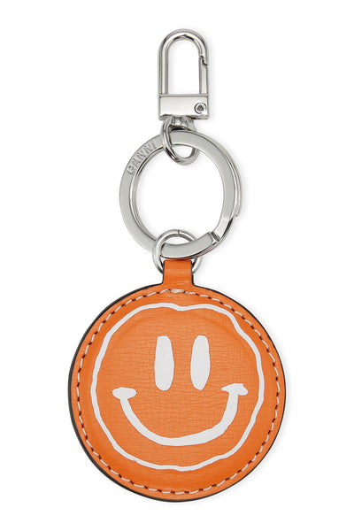 Ganni Banner Orange Smiley Keychain