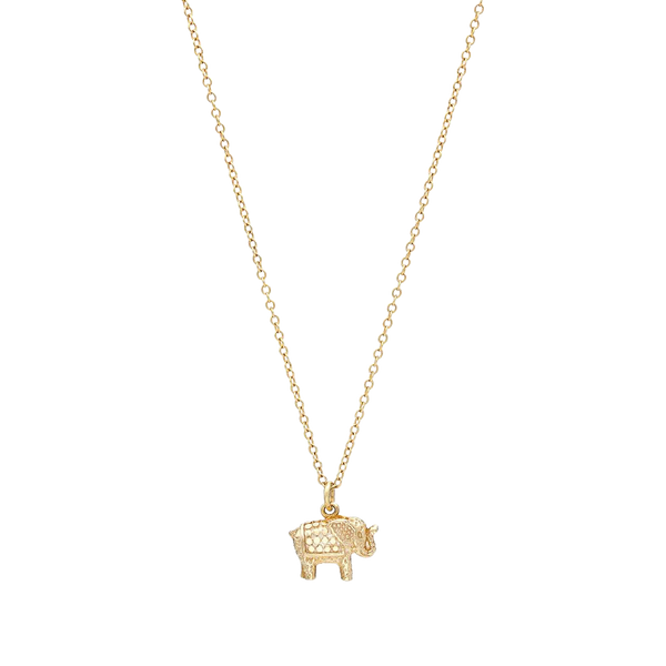 Small Elephant Charm Charity Necklace - Gold