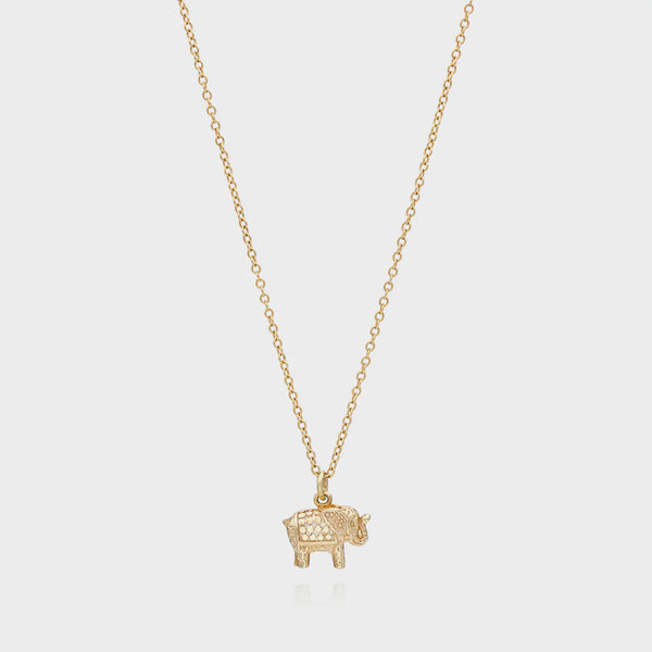 Small Elephant Charm Charity Necklace - Gold IV7678