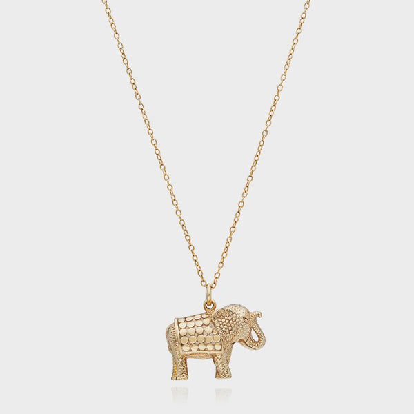 Elephant Charm Charity Necklace - Gold IV7095