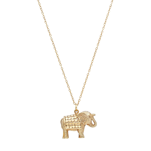 Elephant Charm Charity Necklace - Gold IV7095