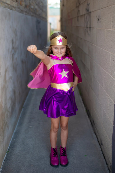 great pretenders Superhero Star Dress Cape Crown 4 - 6 Yrs