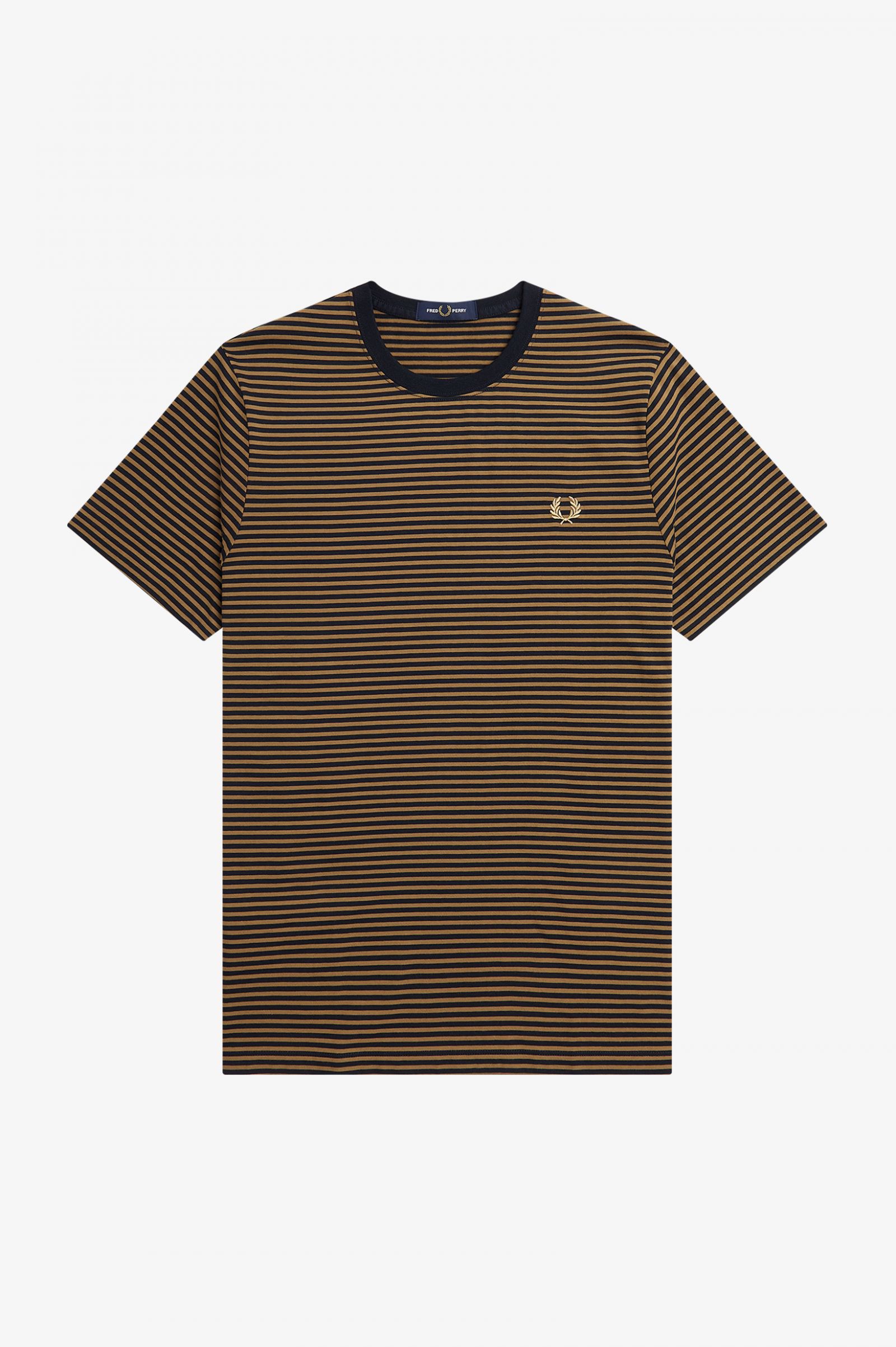 Fine Stripe T-Shirt - Shaded Stone / Navy