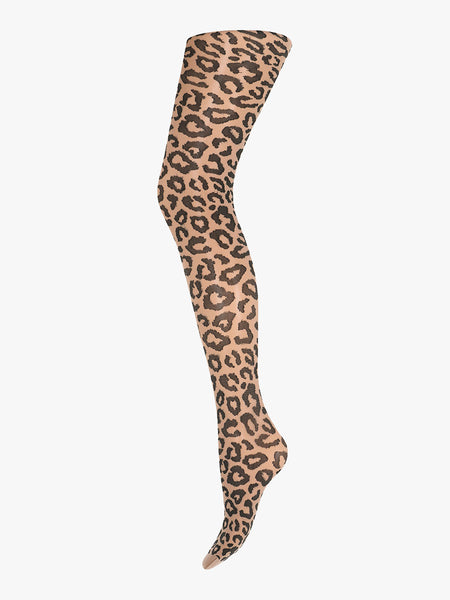 Sneaky Fox Leopard Tights - Cocoa Cream