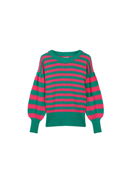 Stripe Bell Sleeve Jumper