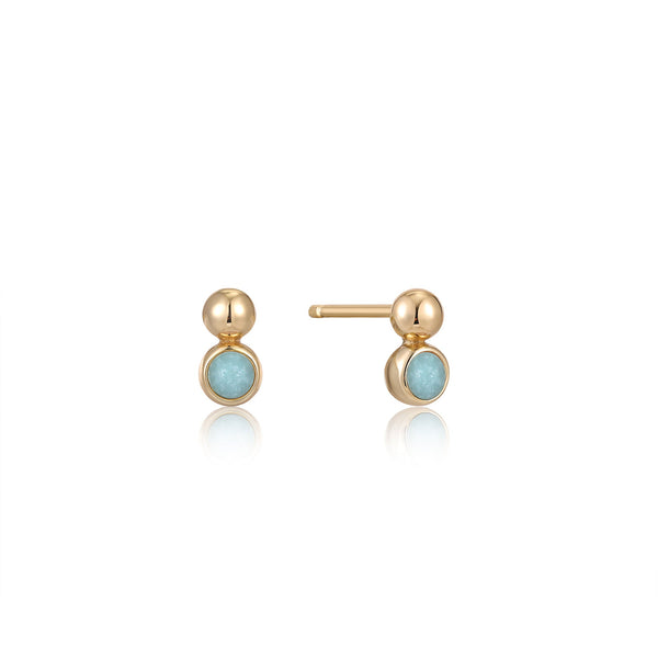 Ania Haie Orb Amazonite Stud Earrings In Gold