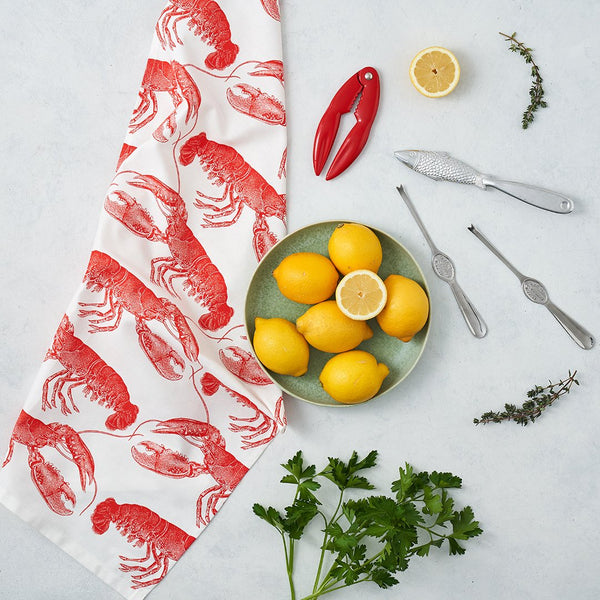 Tea Towel - Coral Lobster