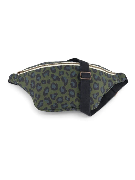 Khaki Leopard Print Banana Waist / Crossbody Bag