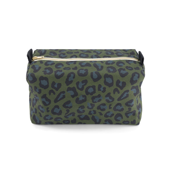 Khaki Leopard Print Wash Bag