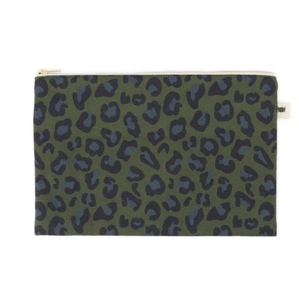 Lili Leopard Khaki Clutch Bag