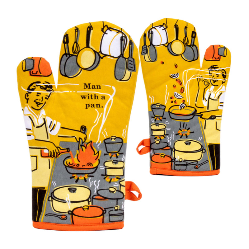 Man With A Pan Oven Glove