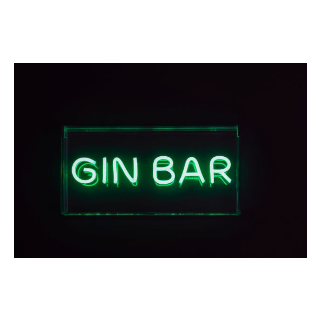 Gin Bar Green Neon Acrylic Light Box