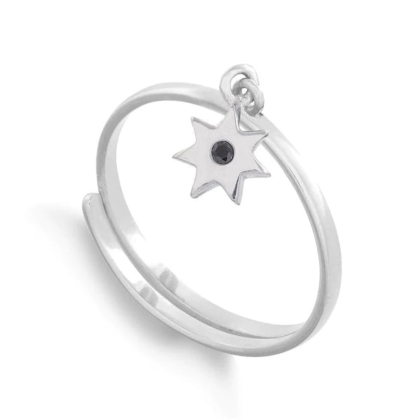 Supersonic Sunstar Charm Ring - Silver