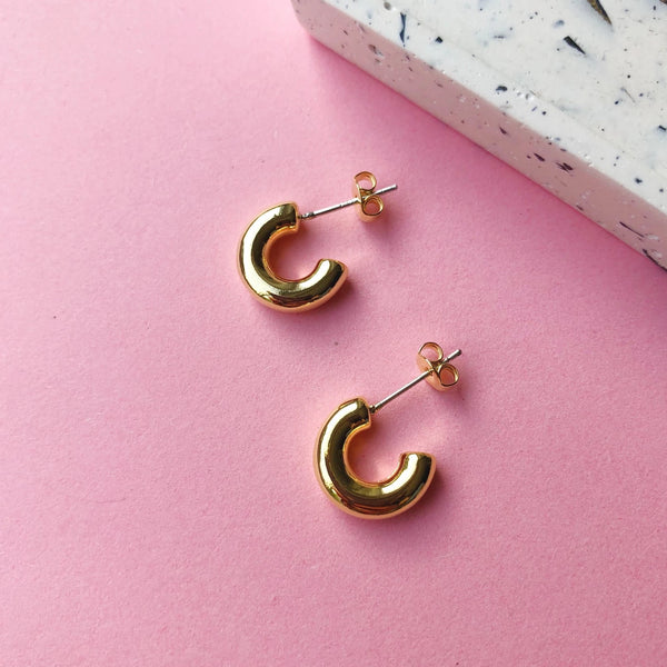 Chubby Hoop Earrings - Gold