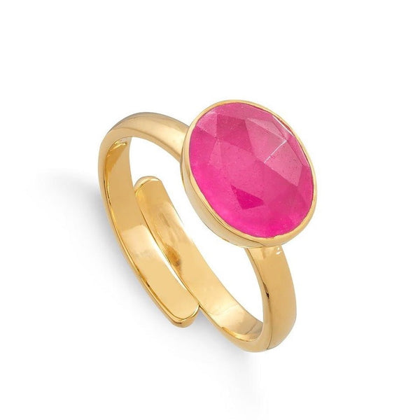 Atomic Midi Ruby Quartz Gold Ring