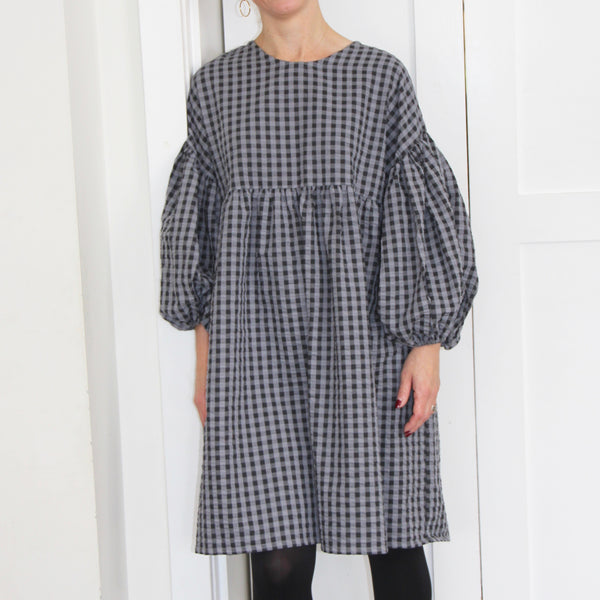 Rory Dress - Blue/grey/black Check