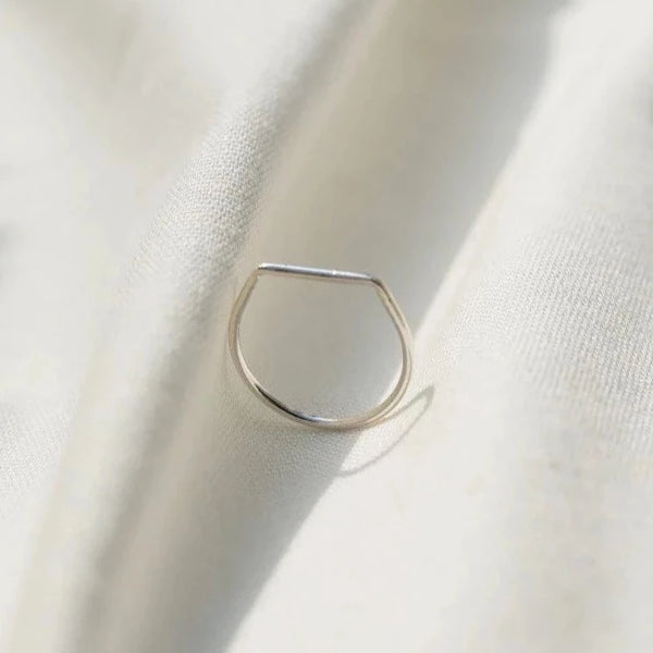 Straight Edge Stacking Ring - Silver