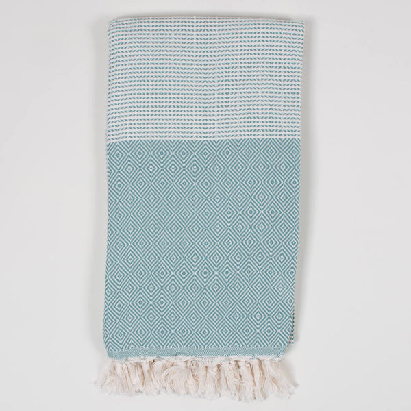 Nordic Dot Hammam Towel - Grey / Green