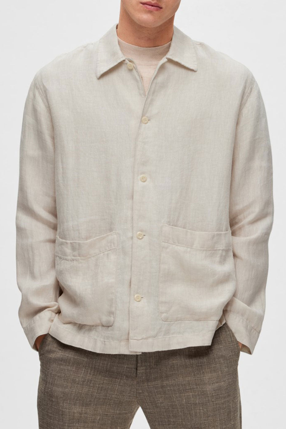 Oatmeal Jean Linen Overshirt