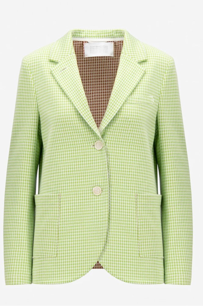 Houndstooth Blazer In Apple Green