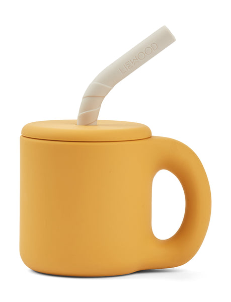 Liewood Jenna Silicone Sippy Cup With Straw - Yellow Mellow