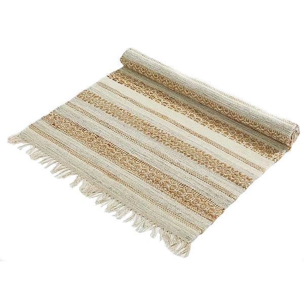 'maja' Woven Cotton & Jute Striped Rug