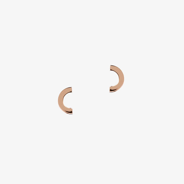 Earrings - Crescent Studs - Rose Gold