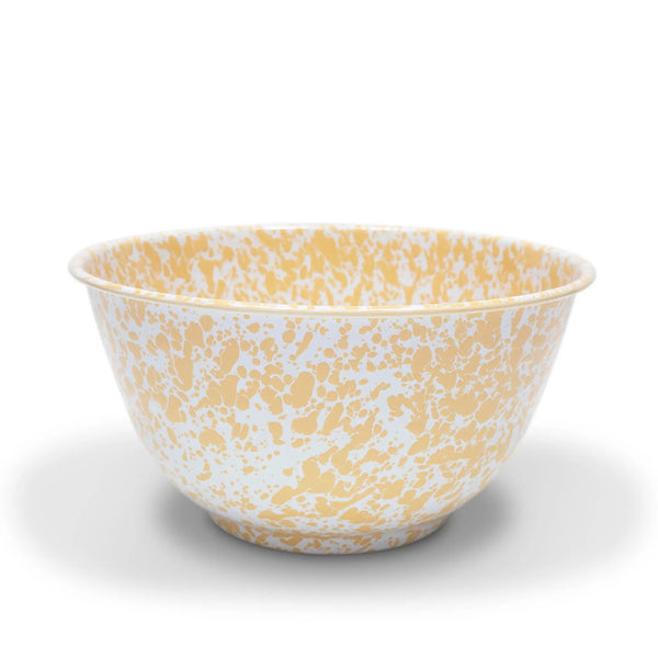 Enamel Salad Bowl - Yellow & White